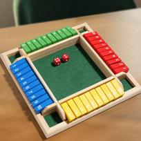 Stalo žaidimas „Shut The Box“ su 45326 kauliukais keturkampiais vaikais, suaugusiems, šeimai red
