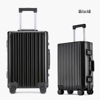 Aluminum-Magnesium Alloy Trolley Case - All-Metal Universal Wheel Luggage for Men and Women Business Carry-On 24 inch white