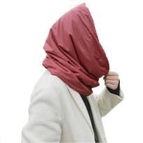 Thickened Chunky Infinity Scarf Hood Waterproof Huge Size Puffer Scarf Windproof Ring Scarf Women Men vyno raudonos spalvos
