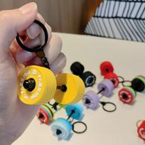 High-Value Fitness Bag Hanger – Dumbbell & Barbell Keychain Ornaments for Backpacks black