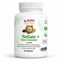 MedicoExperts ReGain Maxx Capsules - Shilajit Ashwagandha Safed Musli Gokshura - 16 Ayurvedic Herbs, FSSAI Licensed, Heavy Metal Tested, Support