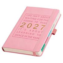 2027 Planner - Daily Weekly Monthly Schedule Notebook with Calendar One Size rožinė