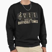 Unisex Cotton Sweater Pullover Hoodie Printed Sweater These Are Difficult Time Funny Music Musician Pullover Sweatshirt Casual Long Sleeve Sweatshirt 3XL (80-90kg) juoda