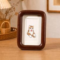 Creative Solid Wood Mini Magnetic Photo Frame for 3-inch & 4-inch Polaroid Photos - Cultural Refrigerator Sticker Display. white