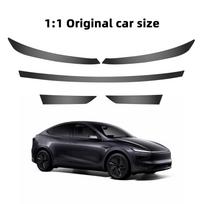 For Tesla Model Y 2025 2026 Front Headlight Daytime Running Light Protective Film Scratch Resistant Car Parts Accessories Charred gray