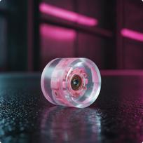 Skateboard Wheel with Bearing Transparent Longboard Translucent Wheels rožinė