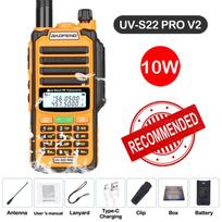Baofeng UV S22 PRO V2 IP68 Walkie Talkie Waterproof Dual Band 136-174/400-520MHz Ham Radio Upgraded Of UV9R UV5R Pro 50KM Range US oranžinė