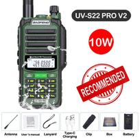 Baofeng UV S22 PRO V2 IP68 Walkie Talkie Waterproof Dual Band 136-174/400-520MHz Ham Radio Upgraded Of UV9R UV5R Pro 50KM Range EURO žalia