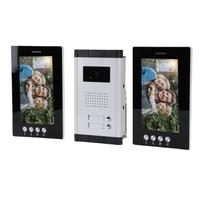 2 Vienetų Vaizdo Domofono Sistemos Laidinis Durų Skambutis Durų Telefonas Rinkinys 2 Kameros su 2 vnt 7 colių Ekranais skirtas