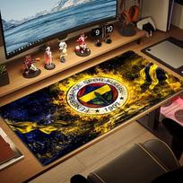 Fenerbahce sk Spalvotas Pelės Kilimėlis Didelis Žaidimų Stalo Pagalvėlė Neslystantis Nešiojamojo Kompiuterio Planšetinio Kompiuterio Didelis Pelės Kilimėlis XXL Kilimėlis Mini PC Žaidimų Kilimėlis Su Užrakinta Briauna 40cmx90cm(15.7x35.4inch)