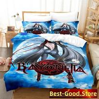 Bayonetta Bedding Set Single Twin Printed Bed Set With Pillowcase Bed Duvet Cover Soft Single Double Queen Super King Size EU Single 135*200cm/53x79in 3pcs gray