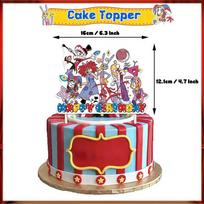 Amazing Digitaled Birthday Party Decoration Circus Tableware Balloon Cake Decor for Kids Baby Shower Party Supplies Photo Props gray