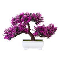 Fetong 1Pc Dirbtinė gėlė pušis Augalų fotografija Prop Vestuvių namų bonsai dekoro? rožinė raudona spalva