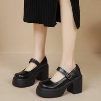 Platforma Lolita Shoes Pumps Moteriški Mary Janes Batai Aukštakulniai Japoniško stiliaus senoviniai mergaičių sagties dirželiai Oksfordo batai moterims 41 beige