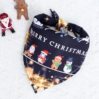 Christmas Dog Bandanas Santa Claus Dog Scarf For Boy And Girl Pet Holiday Bandana For Small Medium Dogs Puppy Triangular Bandage S black
