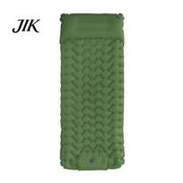 Travel Air Mattress Ultralight Inflatable Sleeping Pad with Built-in Foot Pump Waterproof Self Inflating Beach Float Mat Lounge Portable Outdoor žalia