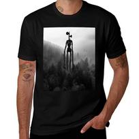 Siren head in pine forest mountain black backpack TShirt Christmas Casual Tee Shirt 3XL black