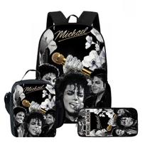 Michael Jackson 3 dalių vaikiškas rinkinys – Kuprinė, pietų krepšys ir pieštukinė, Ikoniškas Pop karaliaus dizainas 3