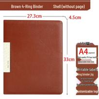 Transparent A4 Ring Binder Folder for Photos, Papers & Contracts - Black brown