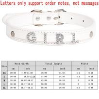 Personalized Dog Collar Fashion Bling Rhinestone Pet Free Diy Name Dog Necklace Custome Leather Dog Collars Pet  Accessories S balta