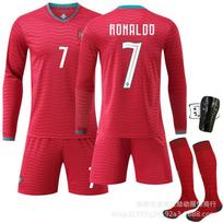 Ronaldo Ne. 7 Portugalijos namų ilgomis rankovėmis futbolo marškinėliai, 2026 m. Pasaulio čempionato rudens/žiemos leidimas, gerbėjų rungtynių marškinėlių komplektas #M raudona