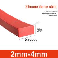 Aukštai temperatūrai atspari neslystanti raudona silikoninė sandarinimo juosta Red 2mm*4mm (per meter) red