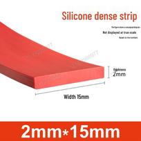 Aukštai temperatūrai atspari neslystanti raudona silikoninė sandarinimo juosta Red 2mm*15mm (per meter)
