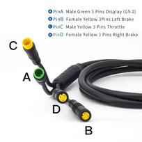 Bafang E-Bike Twist Throttle Grip 1T4 Cable Kit 24V 36V 48V Waterproof Connector for Bafang Motor Electric Bicycle Accessories Thumb Throttle-FS