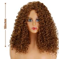 MISS WIG Oranžinė Raudona Ruda Garbanotų Plaukų Perukas Trumpas Perukas Afro Perukas Moteriškas sintetinis 14 colių perukas, skirtas kasdieniam dėvėjimui vakarėliams brown