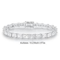 Vario dengta 18k aukso žvilganti kvadratinio cirkonio apyrankė moterims, nišinė, lengvo prabangos, aukštos kokybės pojūtis, populiari 6.5inch white