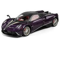 1/18 Pagani Huayra Dinastia lydinio lenktyninio automobilio modelis Metaliniai liejiniai Sportinio automobilio transporto priemonės modelis Simuliacinis garsas Šviesa Vaikų žaislas Dovana violetinė