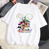Disney kelionė 2026 spausdinti marškinėliai Mikis Mini Pelė vyrams ir moterims laisvalaikio marškinėliai trumpomis rankovėmis drabužiai madingas gatvės stiliaus viršus S white