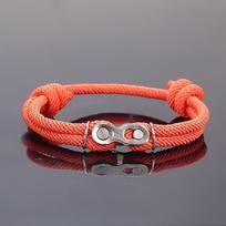 Multiple Colour Nautical Rope Bracelets Adjustable Men Punk Rock Wristband Bicycle Chain Bracelet oranžinė