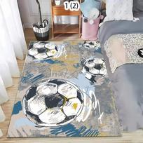 3D futbolo kamuolio kilimas svetainės grindų kilimėlis neslystantis miegamojo durų kilimėlis skalbiamas namų prieškambario dekoratyvinis kilimas vaikų žaidimų aikštelės kilimas 120X160CM gray
