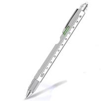 New 8 in 1 Multitool Pen Metal Ruler Multi-Function Pen Bottle Opener LED Light Ballpoint Pen Gadget sidabras