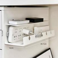 Under Desk Cable Management Tray with Power Strip Holder - No Drilling Easy Installation, Cord Organizer for Home Office 1/2 PCS gray