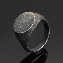 Varna, Titano Plieno Žiedas, Dominuojantis Verslininko Žiedas, Paprastas Geometrinis Solidus Žiedas no. 9 gray