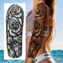 1 lapas Toteminis Liūtas Tigras Vilkas Laikinos Tatuiruotės Pilna Rankos Rankovė Moterims Vyrams Realistiški Netikri Gyvūnai Tatuiruotės Lipdukas Atsparus Vandeniui China Mainland