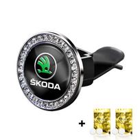 Automobilio salono oro išleidimo angos kvepalų klipsas Aromaterapijos difuzorius Skoda Octavia Superb Rapid Kodiaq Karoq Enyaq Yeti VRS Fabia Kamiq knzh54 gray