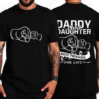 Madingi šeimos derinami drabužiai T-shirt'ai tėčiui ir dukrai, oversized viršutiniai drabužiai, Tėvo dienos dovana, trumparankoviai marškinėliai, vaikų drabužiai XXL white