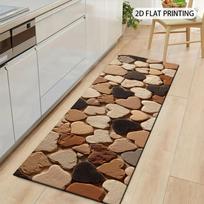 1Pcs Multicolor Heart Pattern Non-Slip Washable Area Rug Runner for Entryway, Living Room, Bedroom & Patio 60X90cm beige