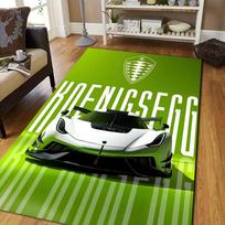 luxury sports car logo K Koenigsegg printed carpet home living room bedroom decoration bathroom kitchen entrance anti slip rug 40x60cm gray