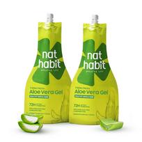 Nat Habit Pure Aloe Vera Face Gel For Healthy Skin & Hair, Natural Oil Free Moisturizer & Anti-Dandruff (Pack of 2 X 80g) green