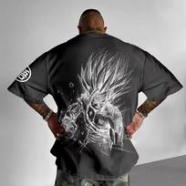 Dragon Ball Goku 2025 New Hot Graphic T shirts Man Official Summer Y2k Clothes Cotton Casual Oversized Tee Anime Figure Cosplay M black