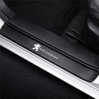 4 vnt. Anglies pluošto automobilio durų slenksčių lipdukai Automobilio emblema Apsauginis lipdukas Peugeot 3008 5008 208 407 406 4008 206 308 207 2008 508 4pcs For Peugeot juoda