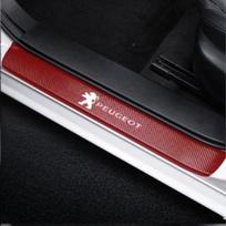 4 vnt. Anglies pluošto automobilio durų slenksčių lipdukai Automobilio emblema Apsauginis lipdukas Peugeot 3008 5008 208 407 406 4008 206 308 207 2008 508 4pcs For Peugeot raudona