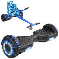 RCB Hoverboardas + Kartas 2-in-1 6,5 colio Bluetooth ir LED – Reguliuojamas kartingas – juoda/mėlyna – idealus vaikų dovanų variantas