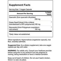 Swanson Resveratrol Quercetin with Grape Seed Extract 30 Veg Capsules 3 pcs