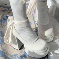Platforminiai moteriški Mary Jane batai Madingi Elegantiški Batai Storu Kulnu Moteriški Aukštakulniai 36RU/CN37 balta