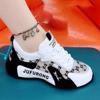 Women's sports shoes summer leather hollow Hundred shoes lightweight breathable non-slip thick bottom shoes 40 red